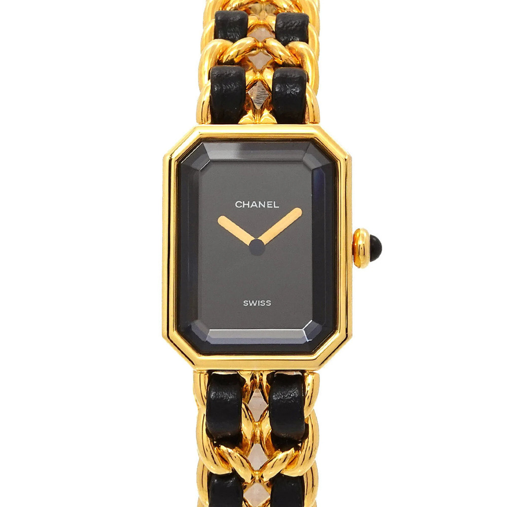 Chanel Premiere Large Size H0001 Women's Watch Black Gold Quartz